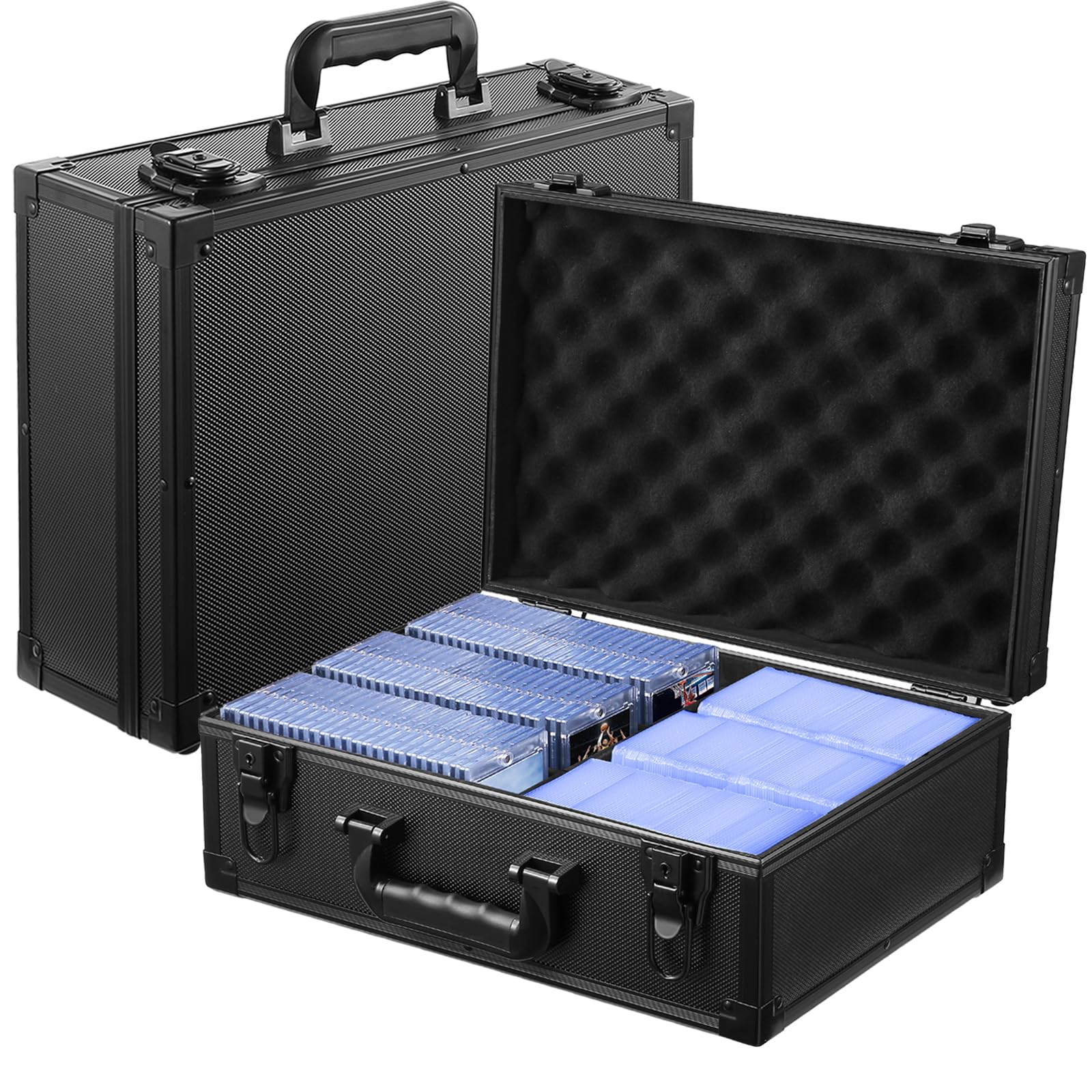 WOT I trading card storage box front view highlighting easy access to a large 3x4 card collection.