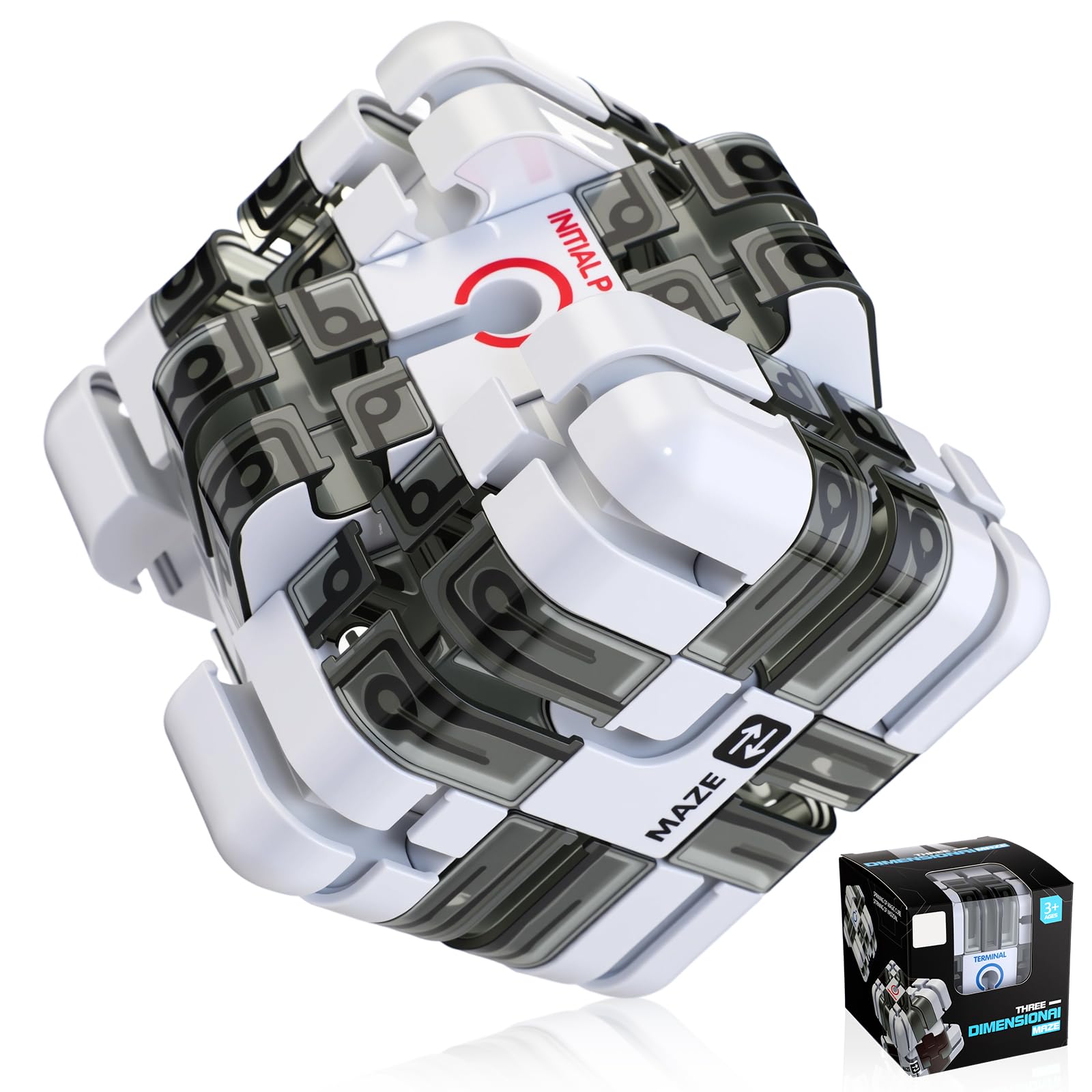 Wovnet 3x3 large labyrinth puzzle image, enhances spatial awareness through rotation.