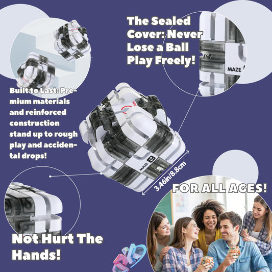 Wovnet gravity 3D cube white shows smooth turning for tactile feedback.