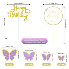 WOW DING 3D butterfly toppers with gold lines add depth to treats