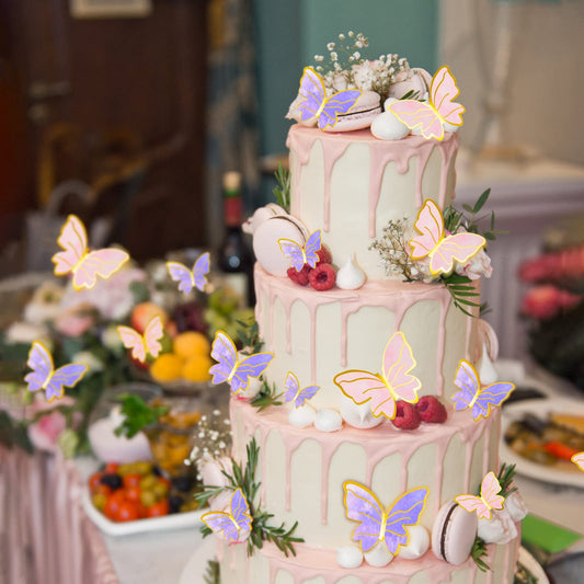 WOW DING 60pcs butterfly toppers package ready for party display