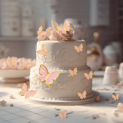 WOW DING butterfly wings with golden lines add luxe detail to desserts