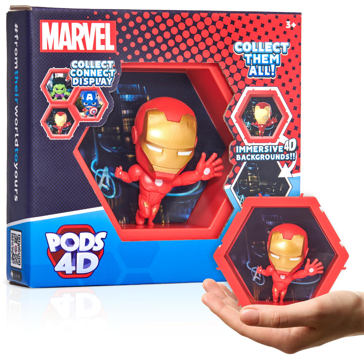 WOW! PODS Iron Man 4D front view bobblehead for dynamic shelf display