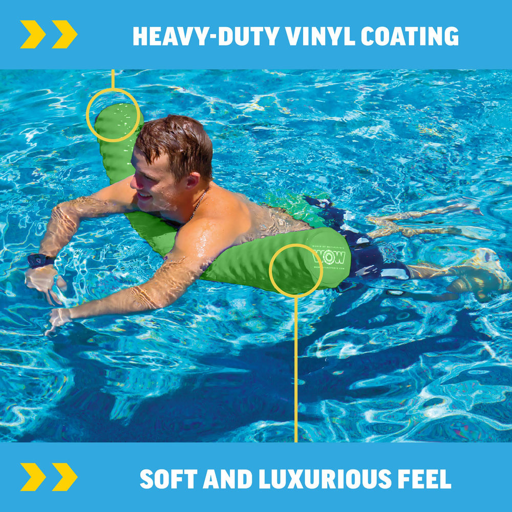 WOW Sports lime green foam noodle with UV protection to prevent sun fade