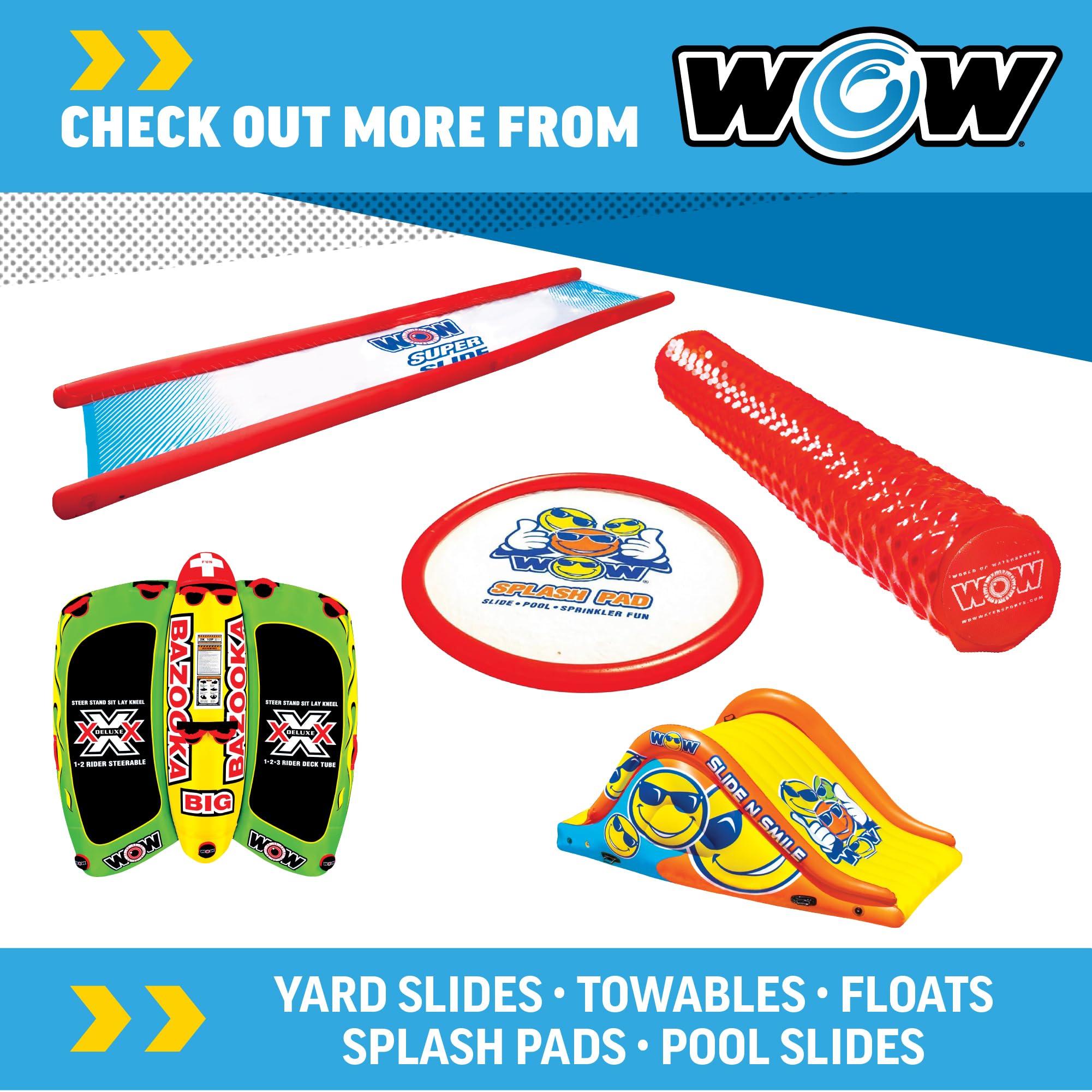 WOW Sports durable color noodle designed for summer water fun