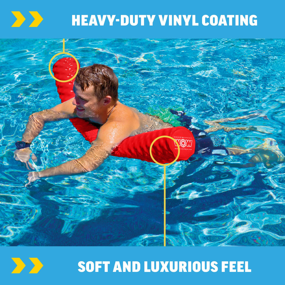 WOW Sports ribbed non-slip foam provides secure grip while floating.