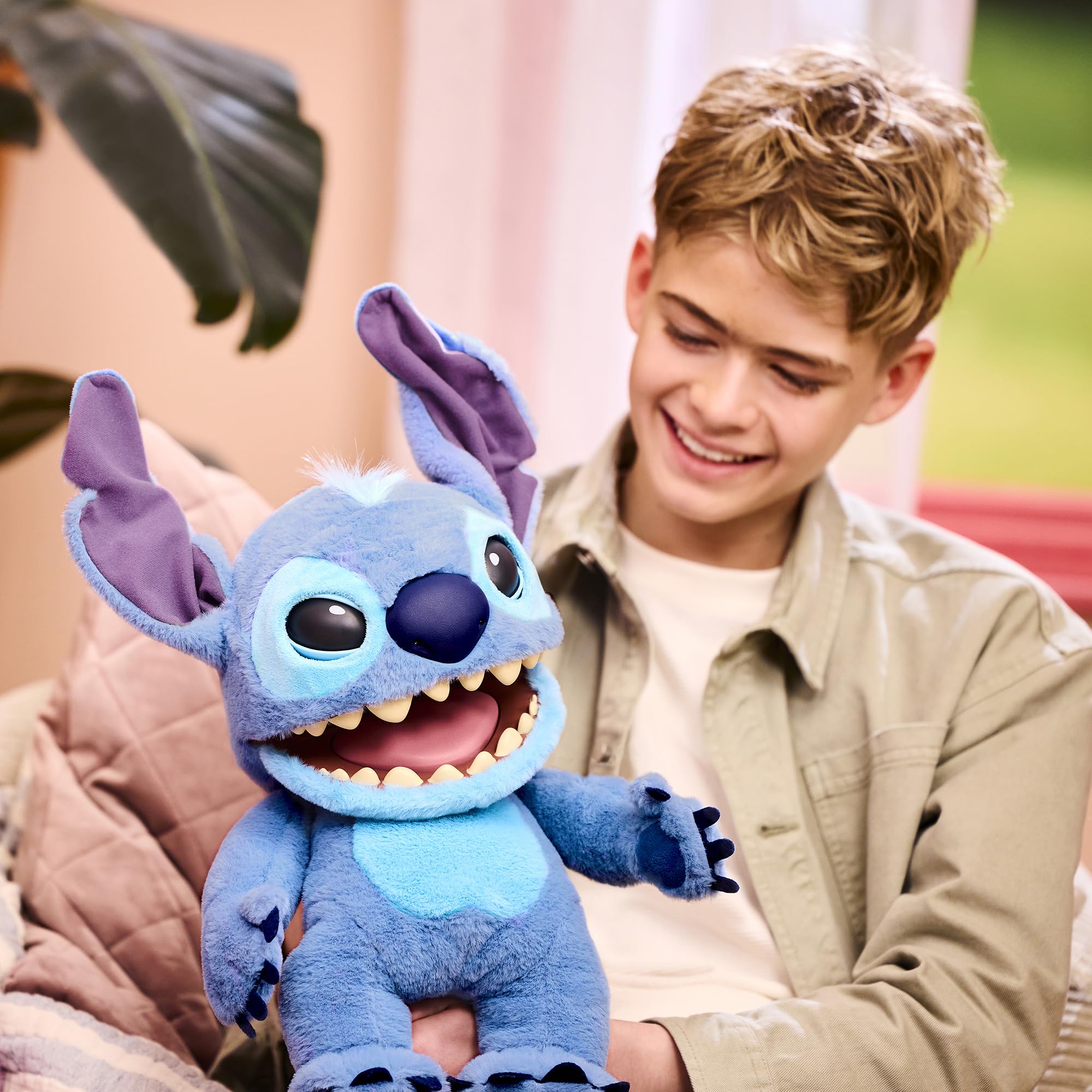 Full-height Stitch stands ready for hugs and adventures.