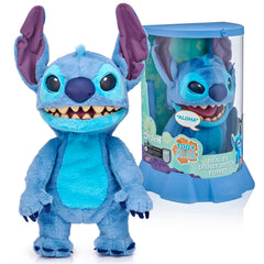 WOW! STUFF Disney Stitch Puppetronic in alien capsule display case for collectors.