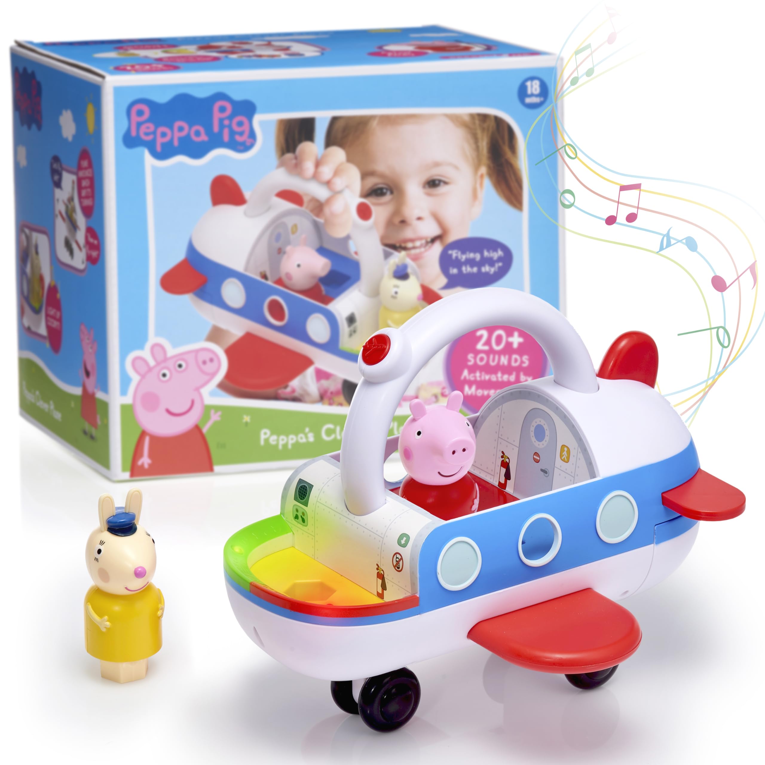 Wow! Stuff Peppa Pig Clever Plane motion detection enhances imaginative flight play.