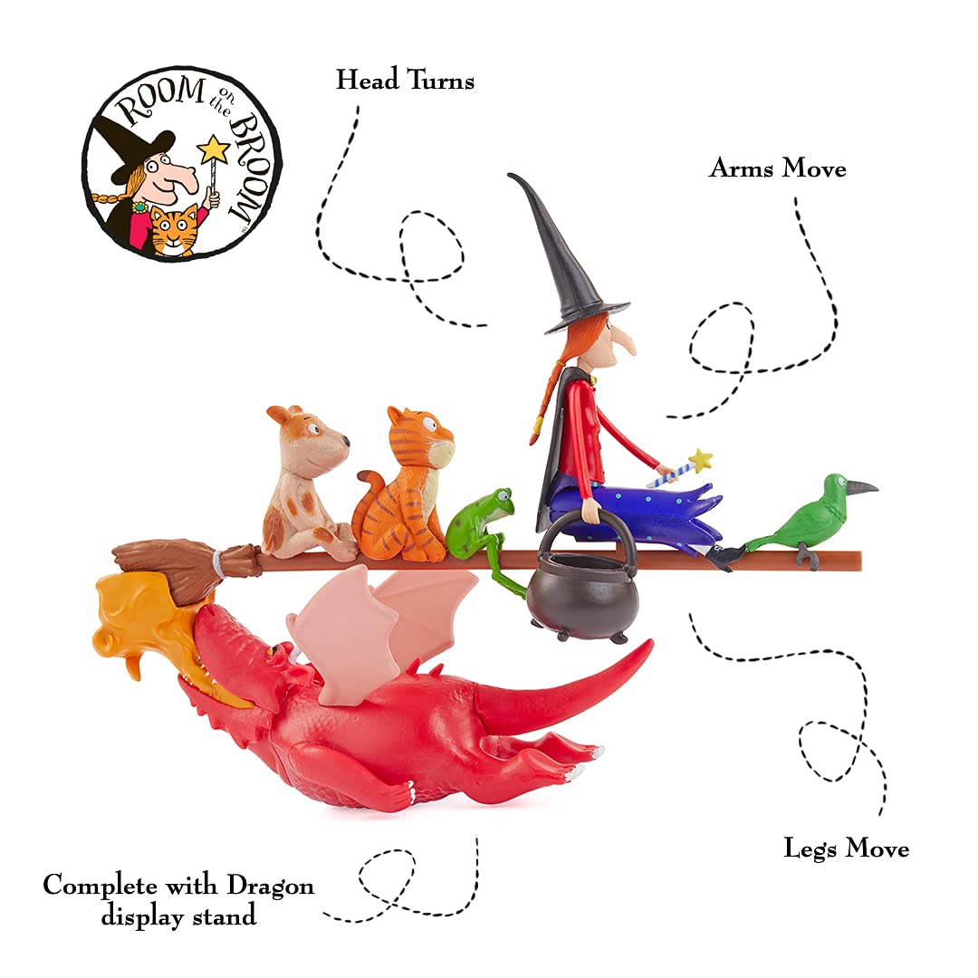 WOW! STUFF Room On The Broom broomstick and cauldron with the Witch.