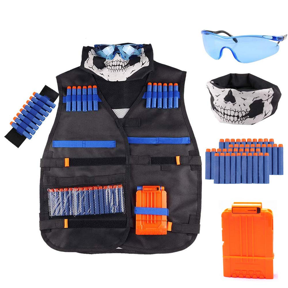 Wowang Nerf Vest Kit front view with adjustable straps for comfortable play