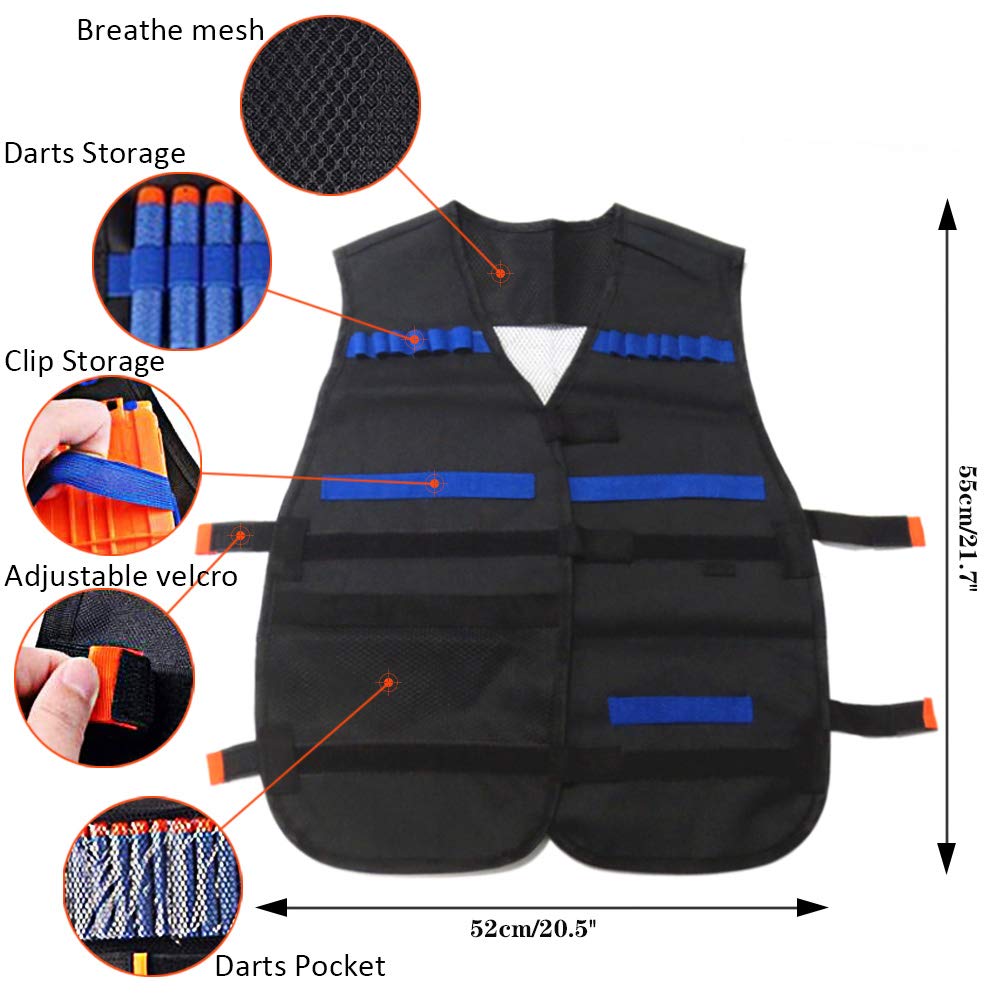Wowang Nerf Vest Kit reload clips highlighting quick reload capability