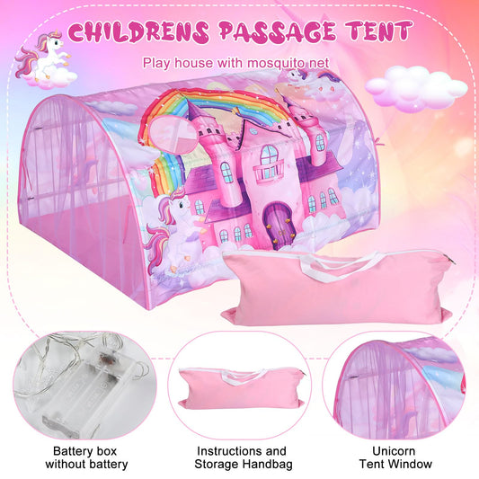 Wowangce Unicorn Bed Tent interior play area for imaginative time