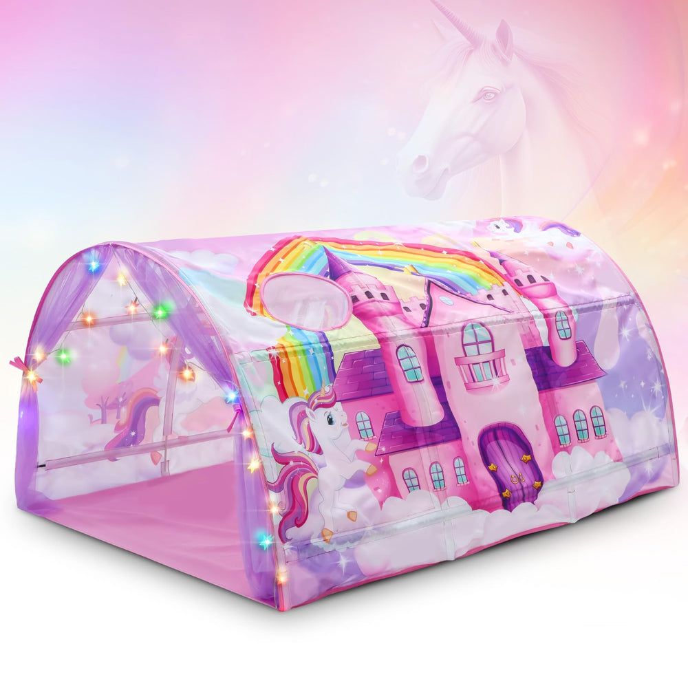 Wowangce Unicorn Bed Tent left view, spacious play space