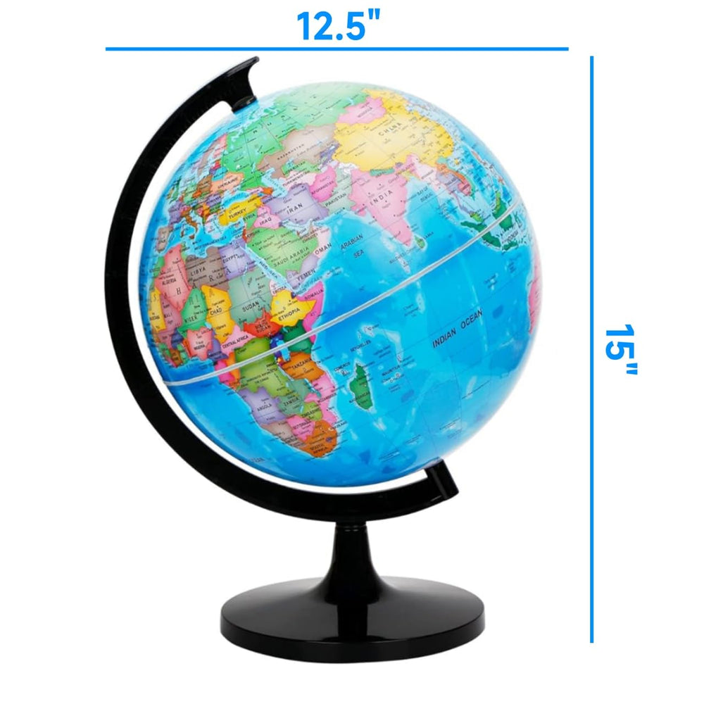 WOWESOTICA classroom and home decor globe in blue for education.