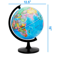 WOWESOTICA classroom and home decor globe in blue for education.