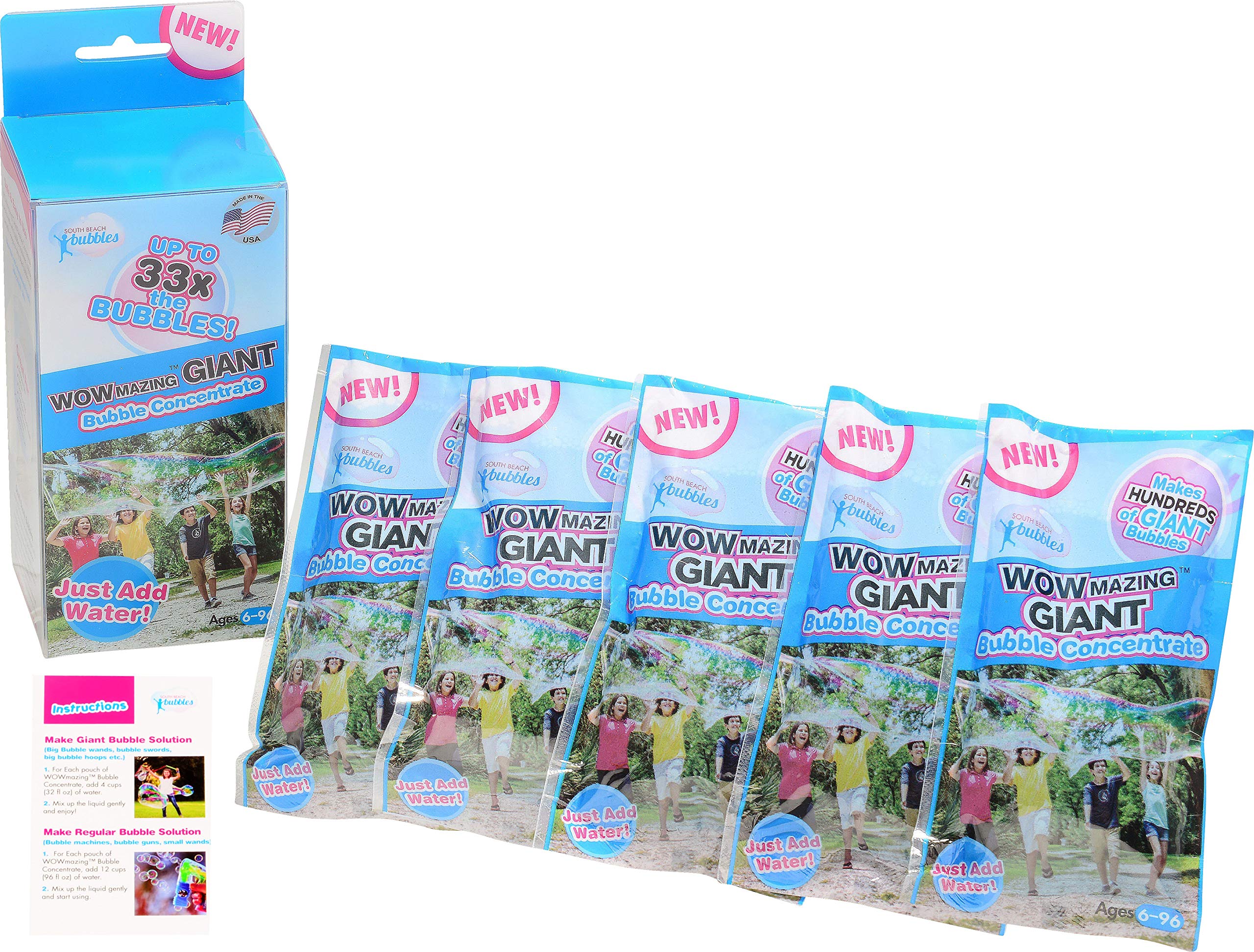 WOWMAZING big bubbles refill 4 gallons for outdoor play and long-lasting bubbles