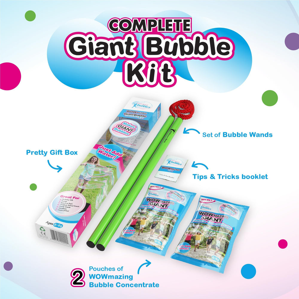 WOWMAZING bubble concentrate bottle for safe giant bubbles.