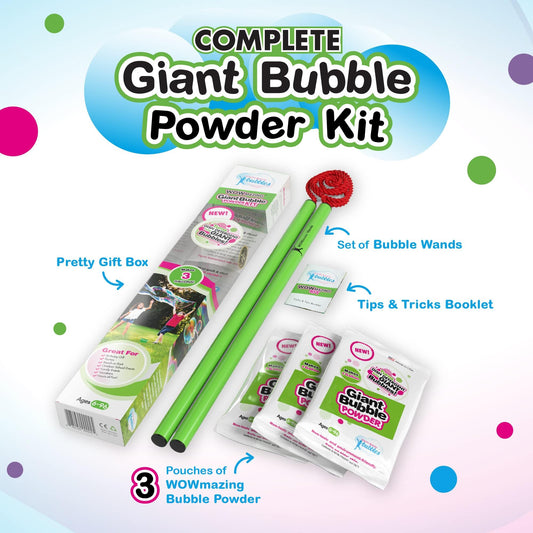 WOWMAZING bubble powder packets ready for quick giant bubbles