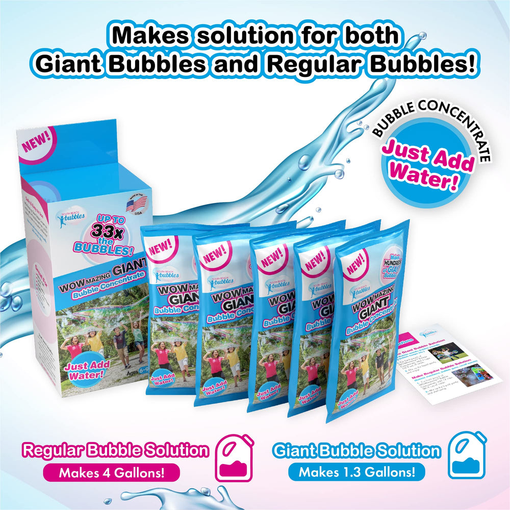 WOWMAZING giant bubble concentrate pouch for quick setup