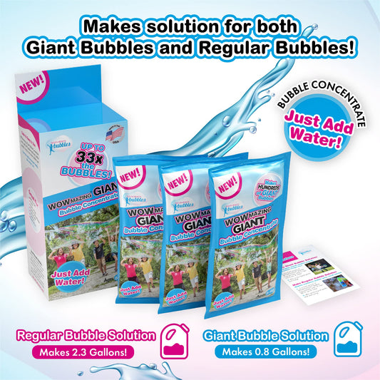 WOWMAZING giant bubble wand with concentrate for outdoor fun