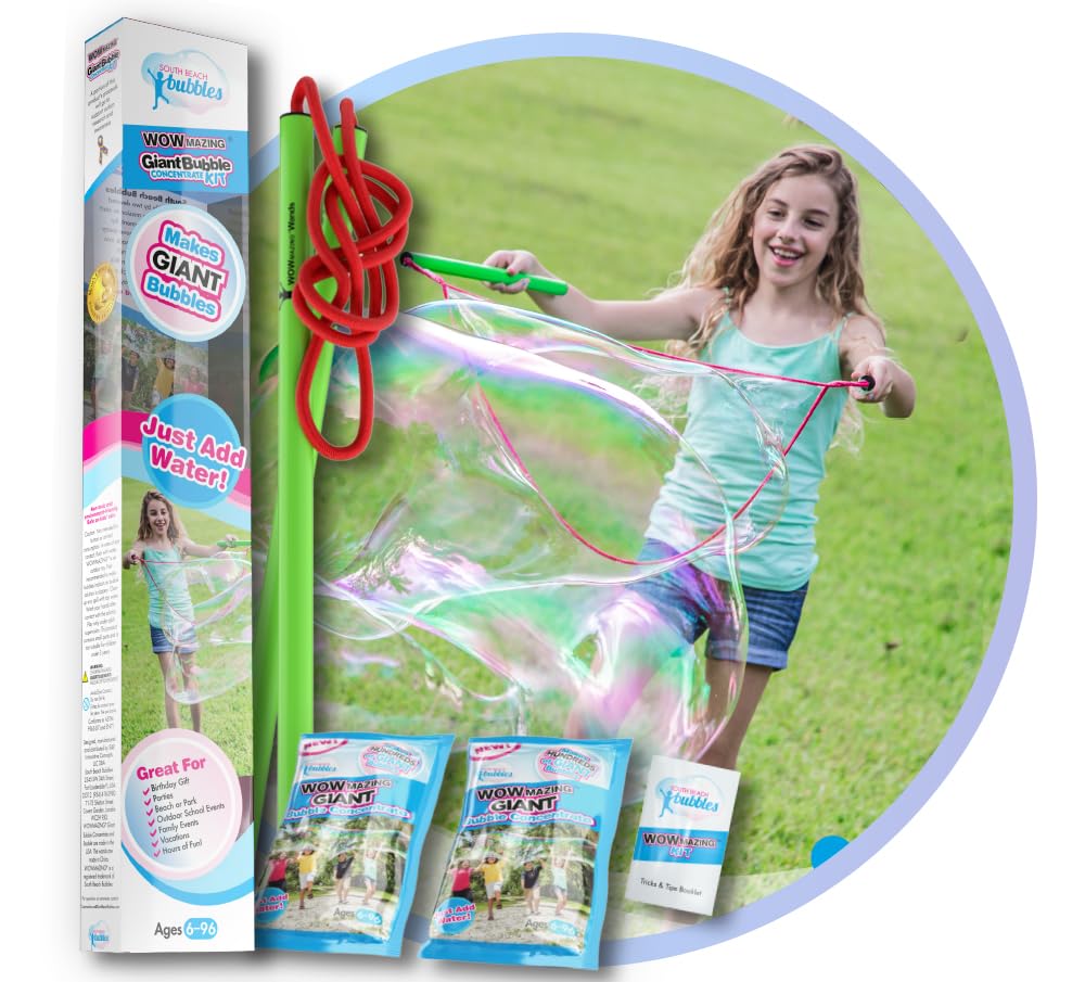 WOWMAZING giant bubble wand kit for outdoor fun.