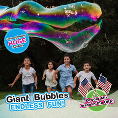 WOWMAZING outdoor family bubble fun in backyard and park.