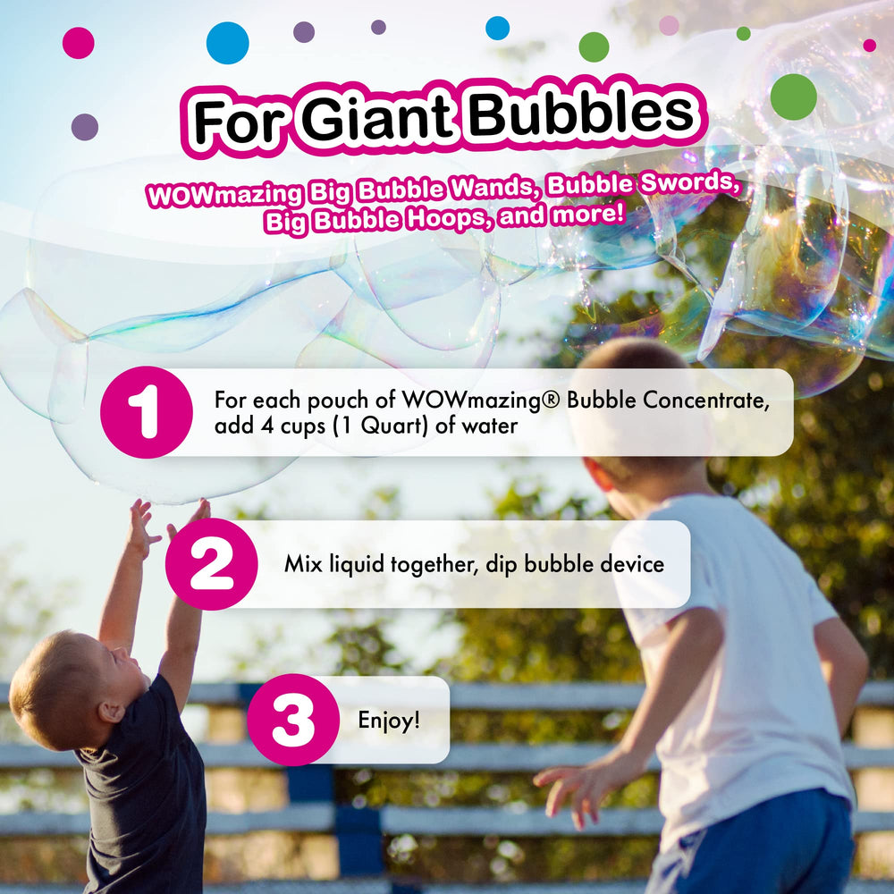 WOWMAZING outdoor family fun bubbles suited for backyard, park, or beach