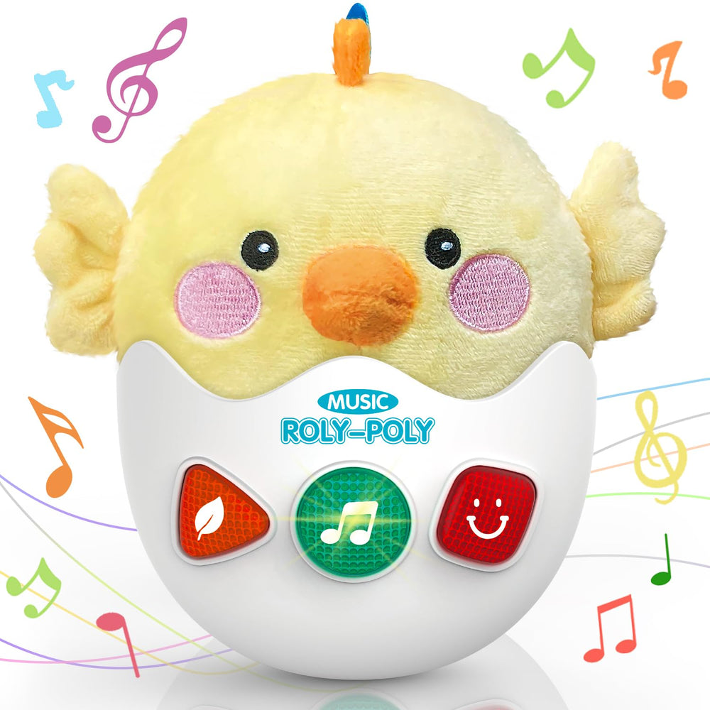WOWOHAGE Chick musical plush toy for tummy-time play and bonding.