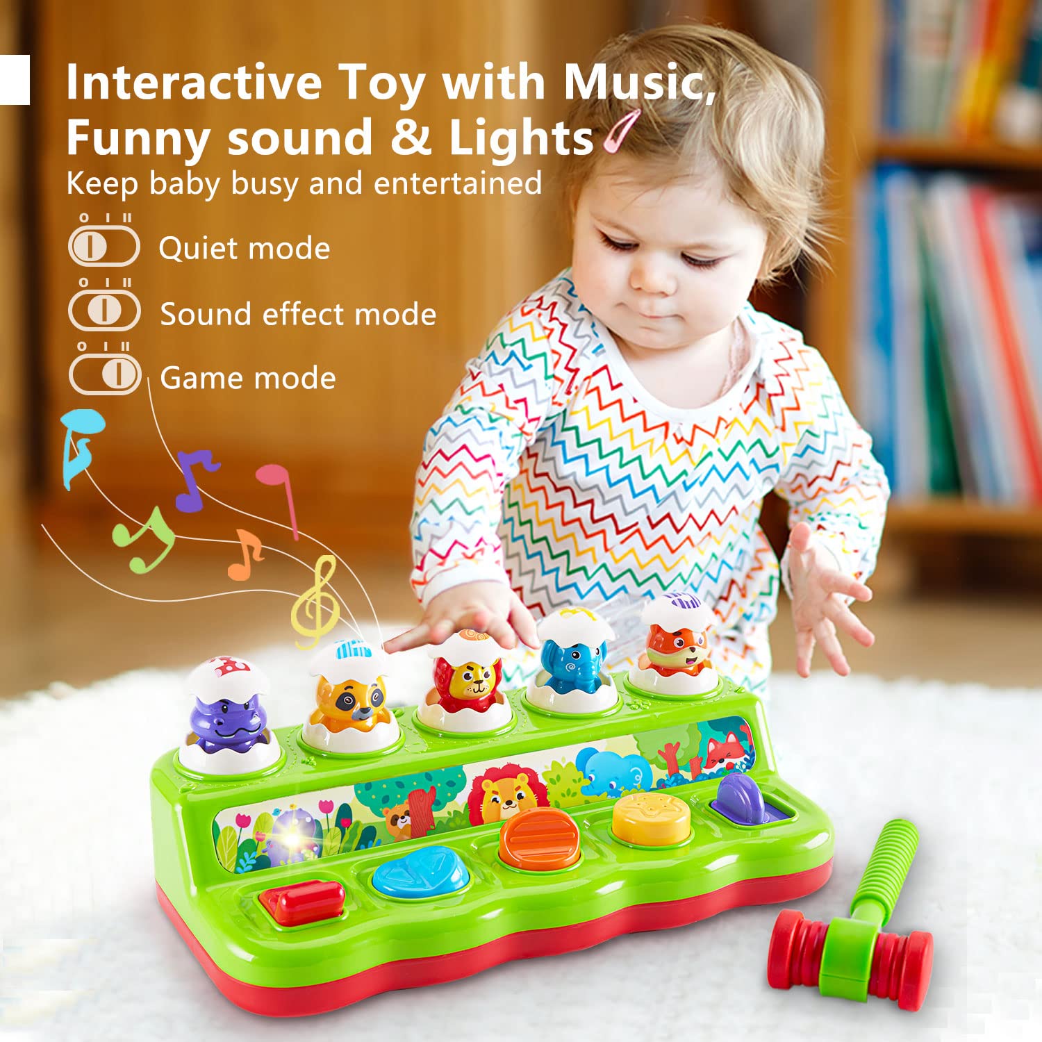 WOWOHAGE soft rubber hammer safe for little hands during play.
