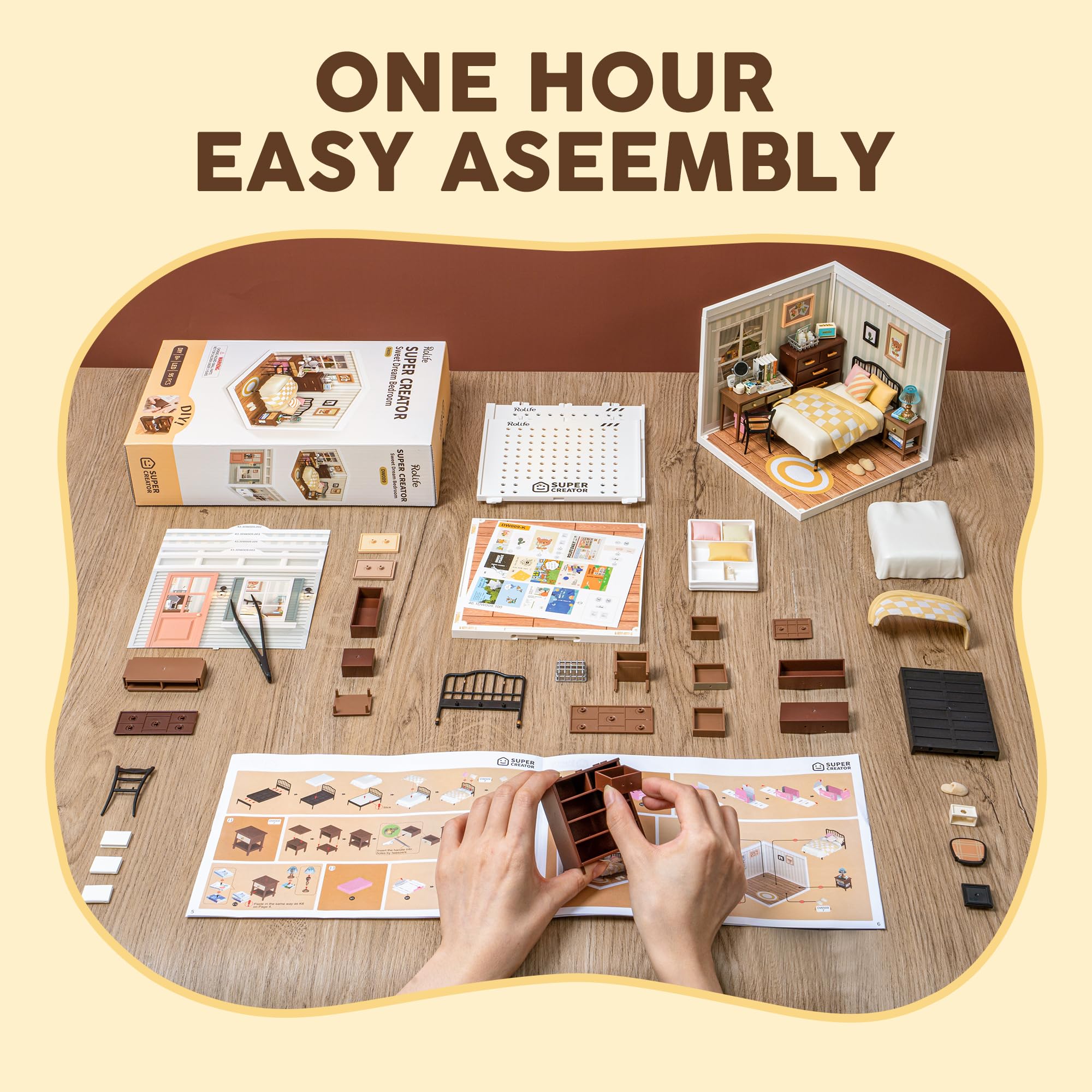 Wowood adult crafting workspace with kit, highlighting a calm, productive hobby.