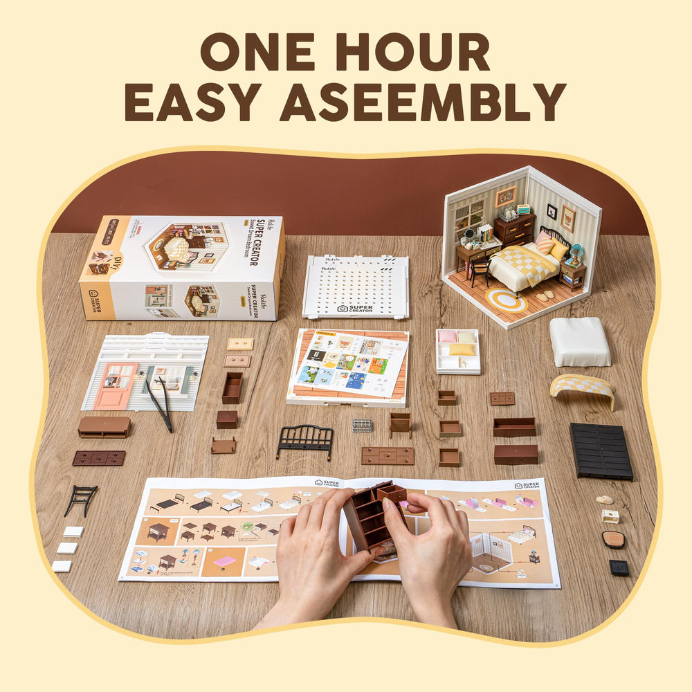 Wowood adult crafting workspace with kit, highlighting a calm, productive hobby.