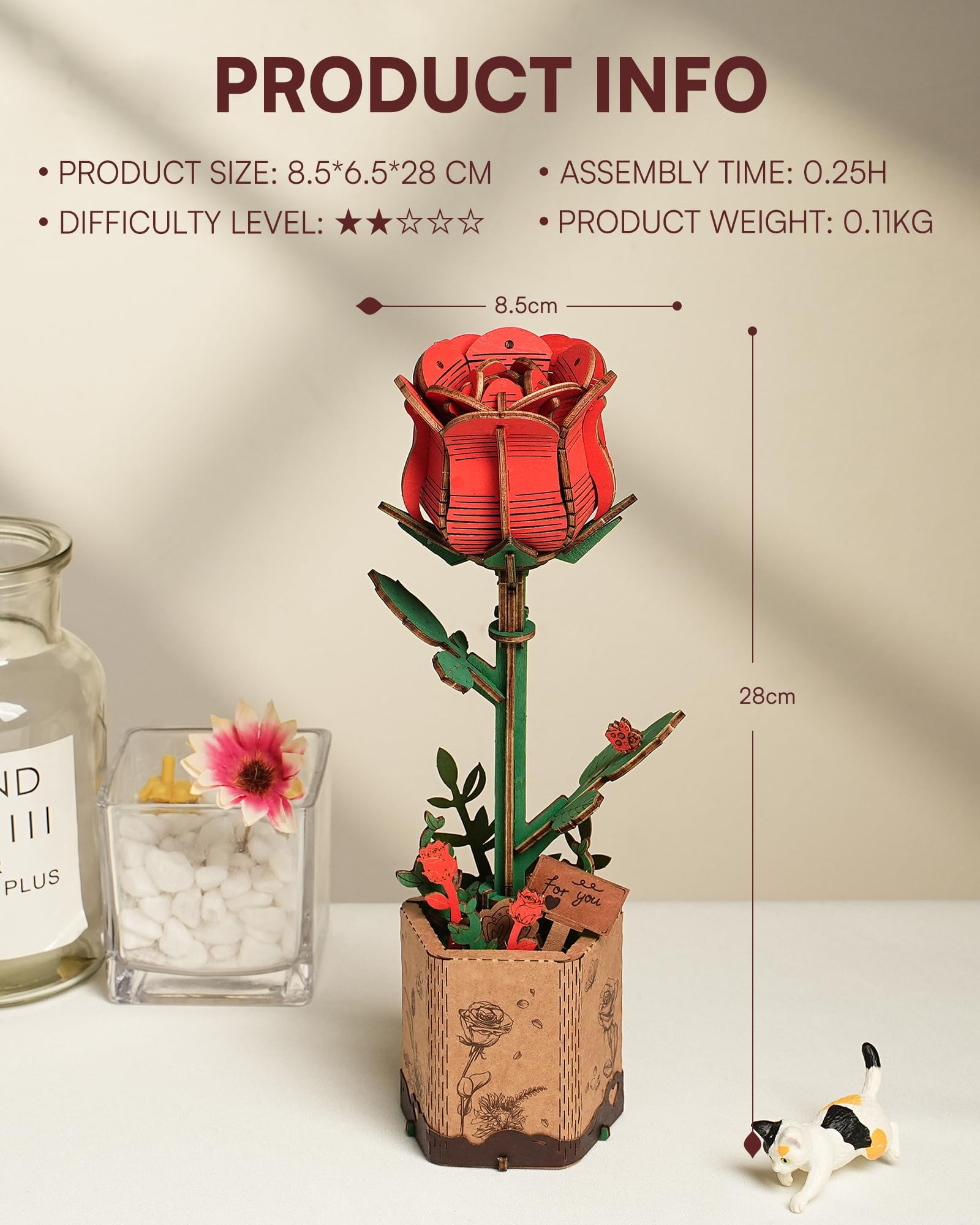 Wowood botanical collection puzzle, a creative activity for display-ready blooms