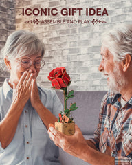 Wowood DIY rose sculpture kit, build a lifelike wooden flower from 106 parts