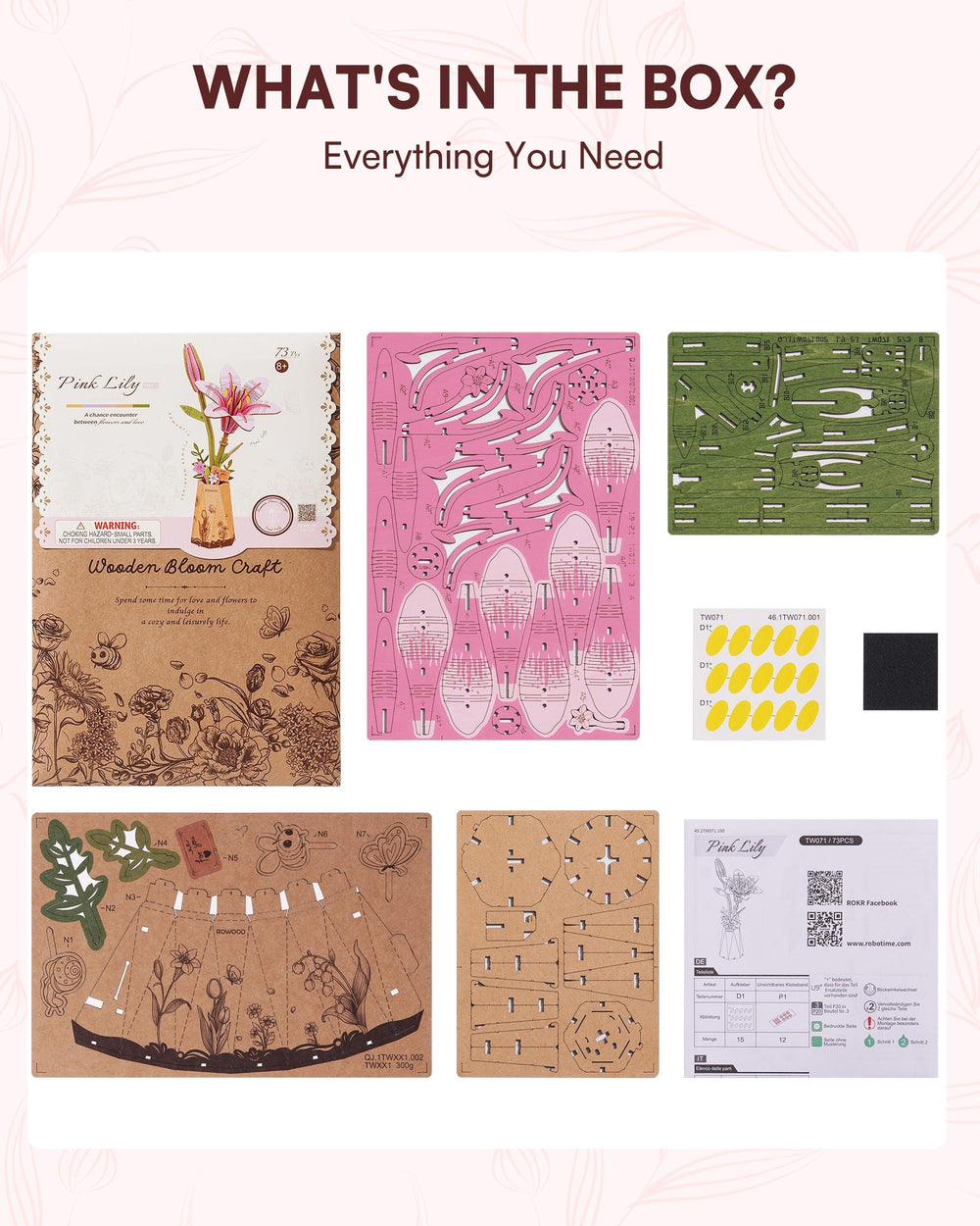Wowood housewarming gift option featuring Pink Lily puzzle for thoughtful gifting