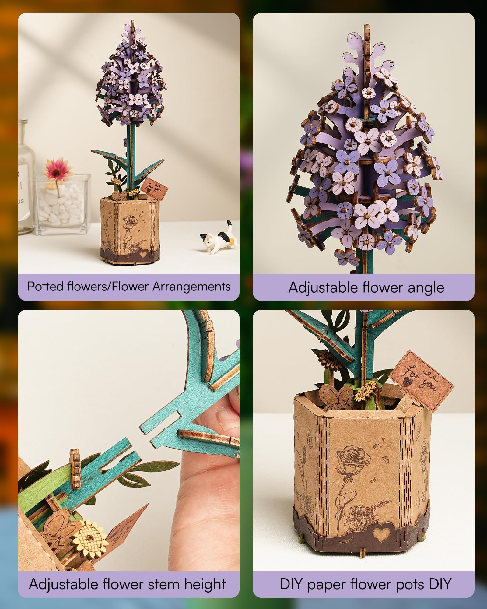 Wowood Lilac gift packaging ready for birthdays or housewarmings.
