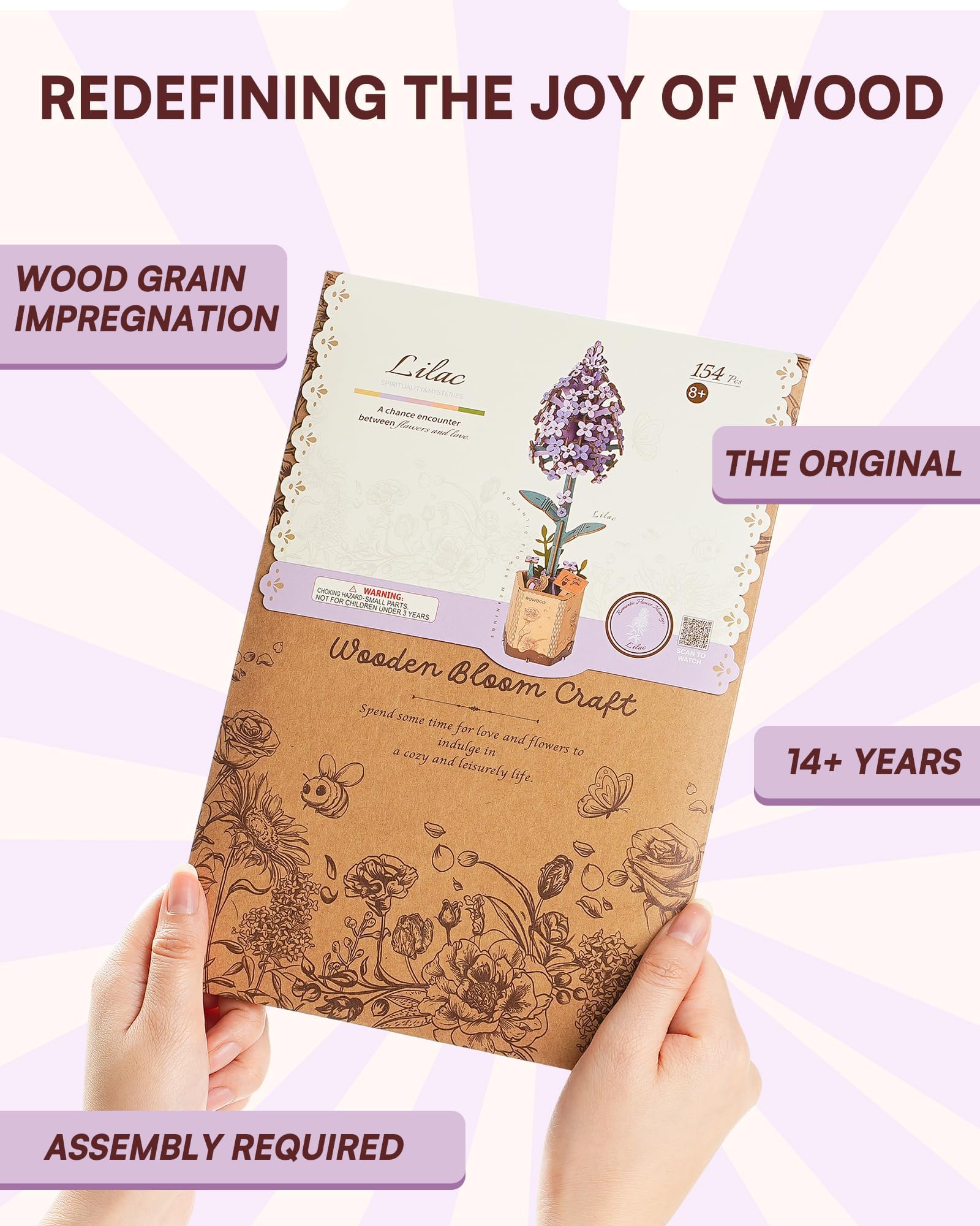 Wowood Lilac puzzle close-up highlights smooth edges and precise fitting.