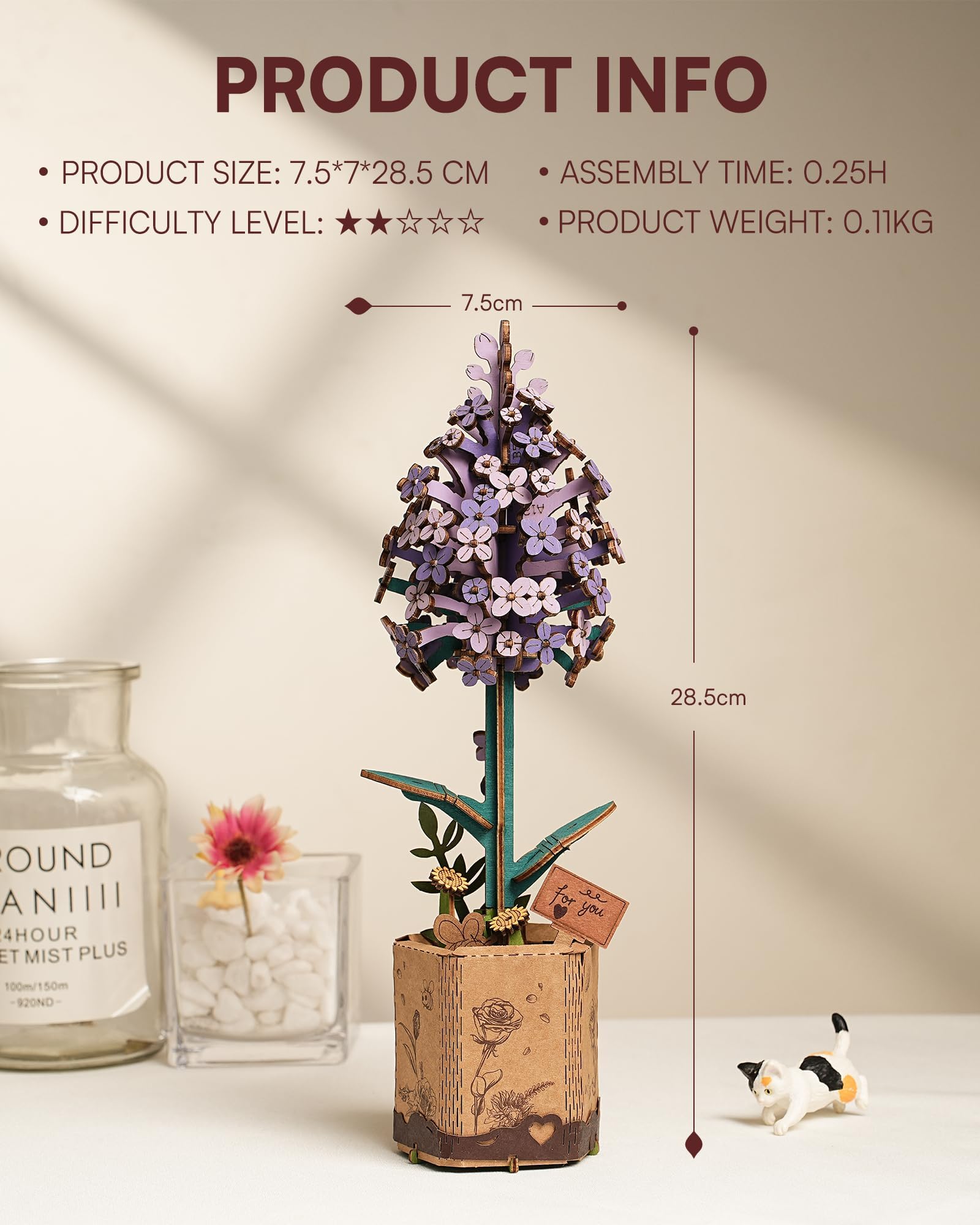 Wowood Lilac puzzle in hand demonstrating satisfying building experience.