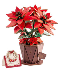 Wowood Poinsettia 3D puzzle parts close-up for tactile engagement