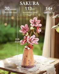 Wowood Sakura finished wooden flower makes a charming decorative centerpiece.