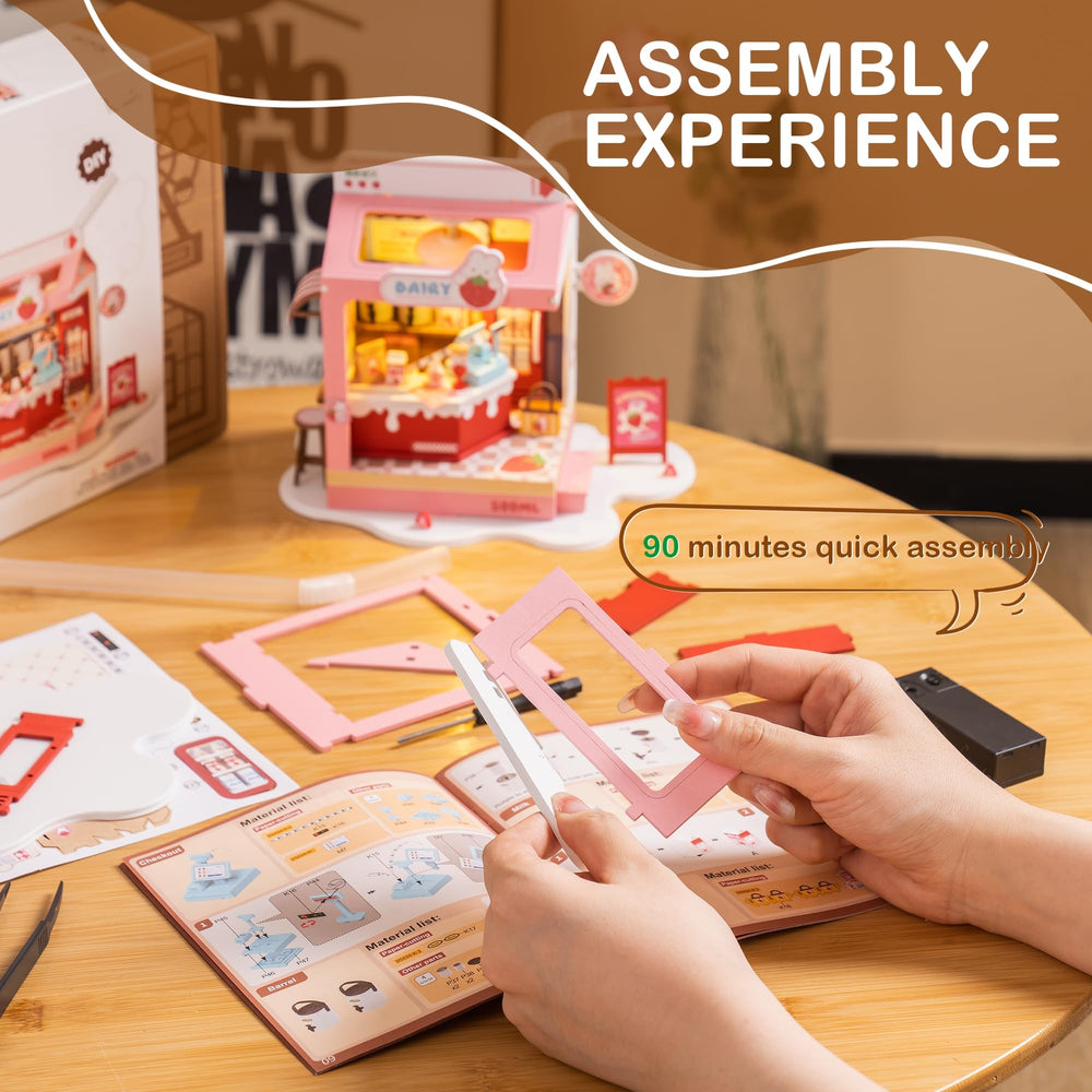Clear instruction page supports beginners in crafting the Strawberry Milkbox kit
