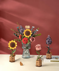 Wowood sunflower assembly 3D puzzle kit for mindful building.