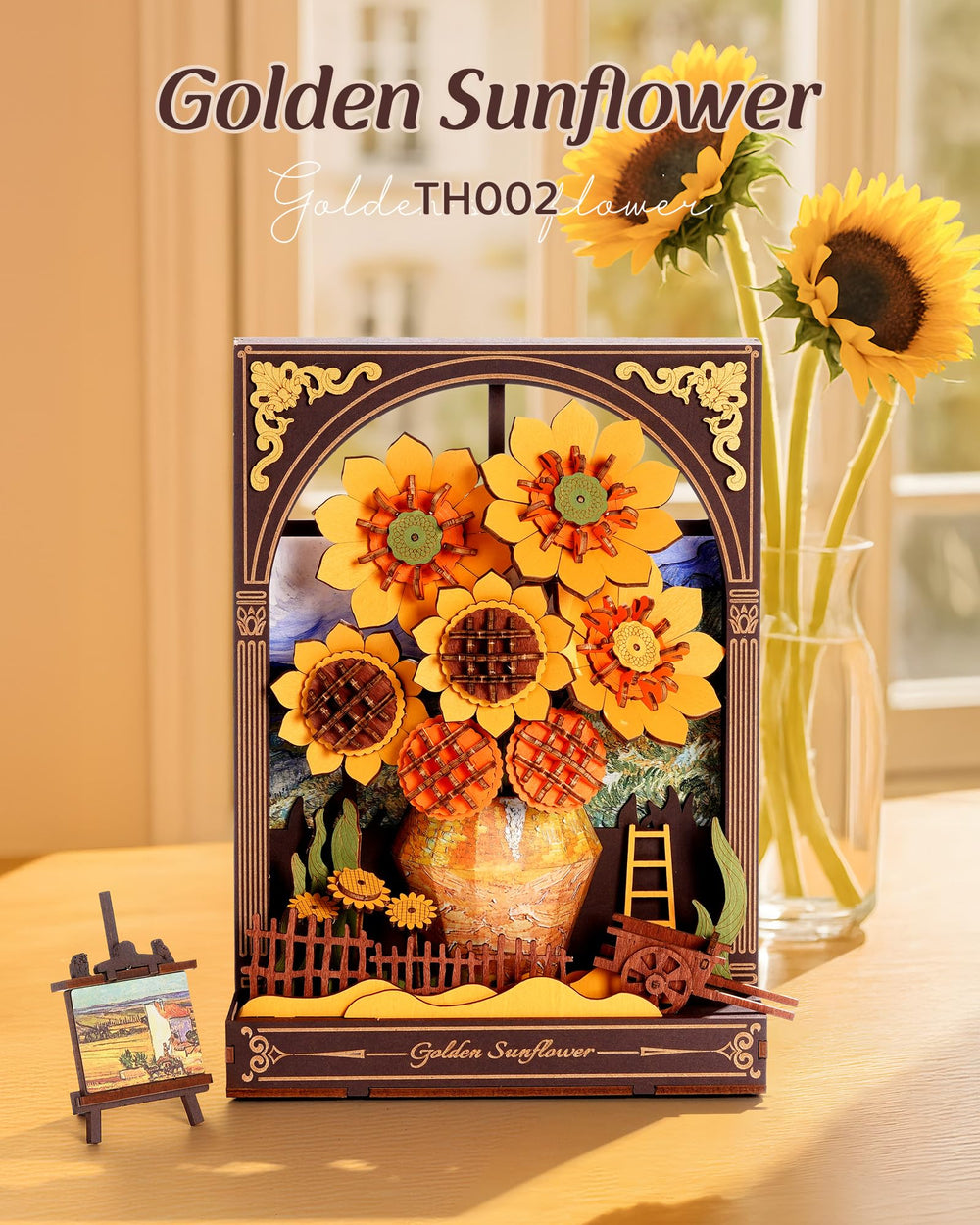 Wowood Van Gogh Sunflower puzzle assembly process offers a satisfying DIY experience