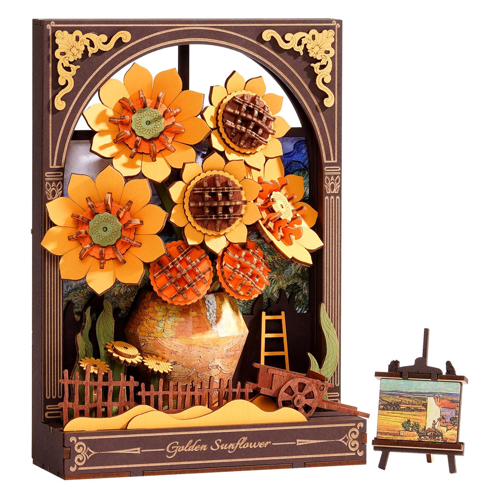 Wowood Van Gogh Sunflower puzzle LED display glows warmly to elevate room ambiance