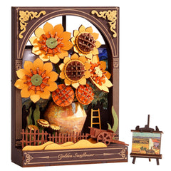 Wowood Van Gogh Sunflower puzzle LED display glows warmly to elevate room ambiance