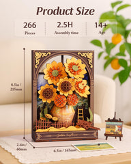 Wowood Van Gogh Sunflower puzzle wall art highlights golden petals and warm LED glow
