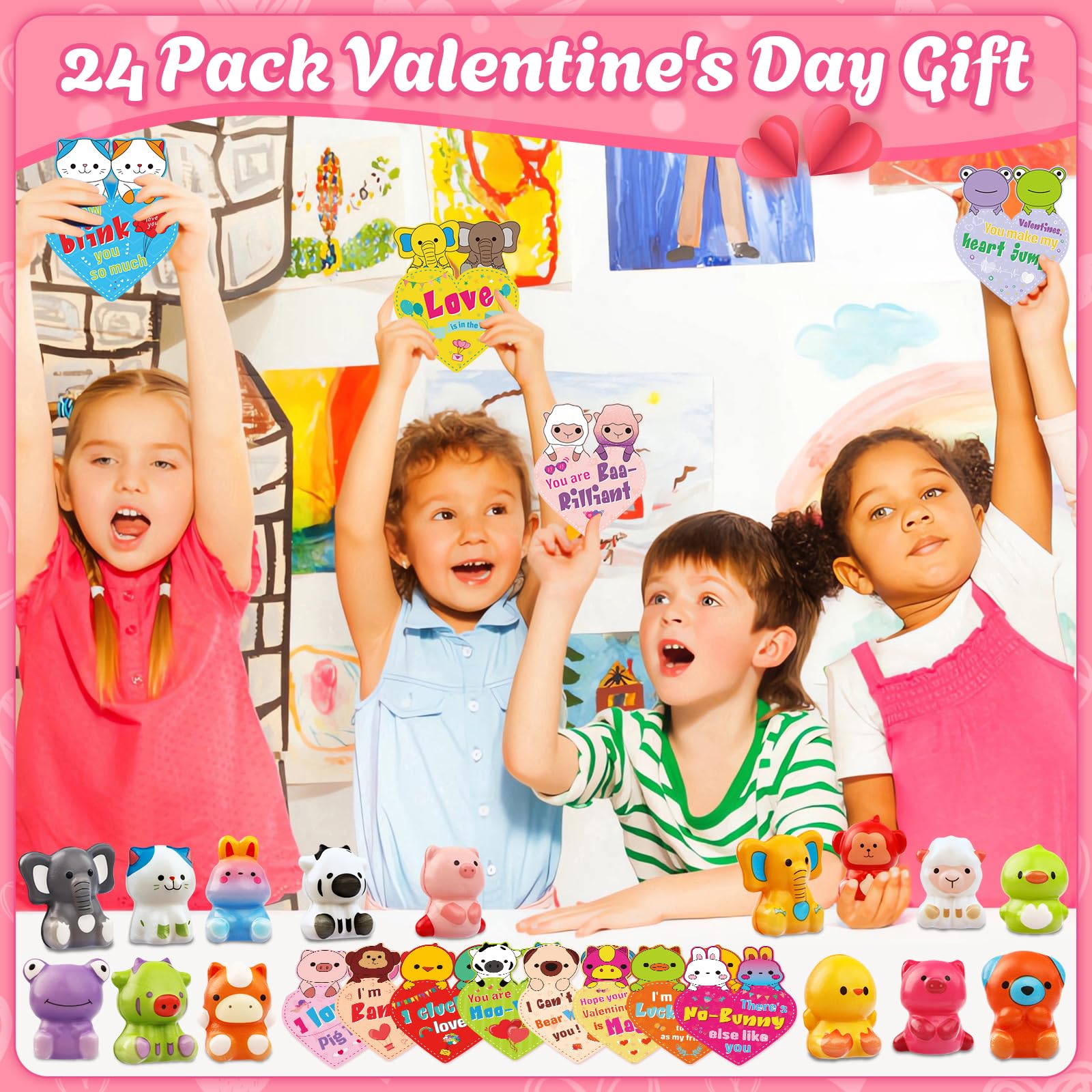 WOWSCAN Valentines elephant squishy toy, durable and lightweight for on-the-go play
