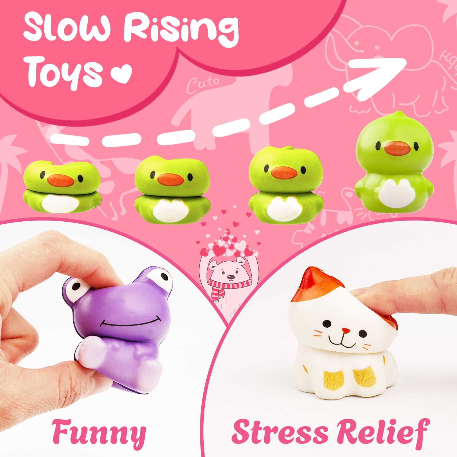 WOWSCAN Valentines sheep squishy toy, colorful classroom reward and play