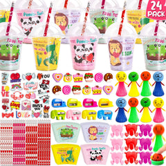 WOWSCAN valentines stationery cups for classroom gift exchanges, reusable and kid-friendly.