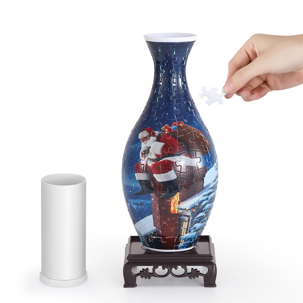 Wowsome 3D puzzle vase assembly shows intuitive, glue-free construction for adults.